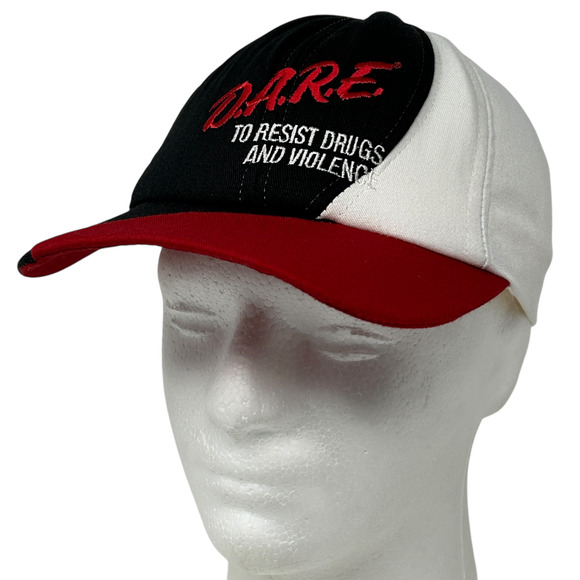 Vintage Other - Vintage 90s DARE To Resist Drugs and Violence Hat Cap USA Made Strapback White
